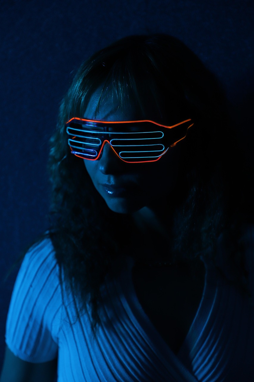 neon glasses, neon, woman, portrait, luminous glasses, club, club style, fashion, glasses, club, club, glasses, glasses, glasses, glasses, glasses